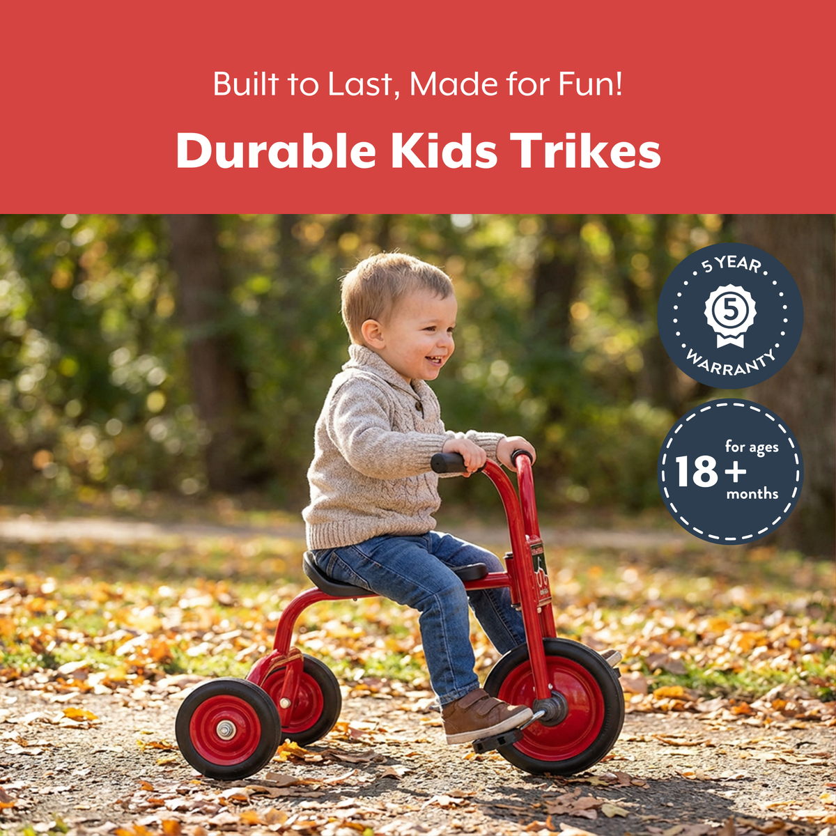 Tricycle Pedal Pusher 8 po ClassicRider Children's Factory