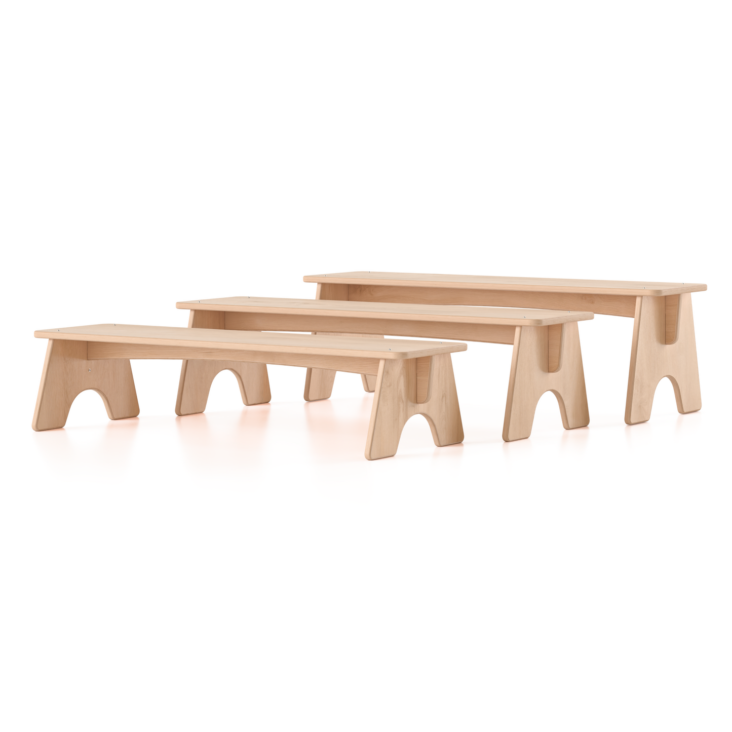 Banc long en bouleau baltique – Assise collective robuste