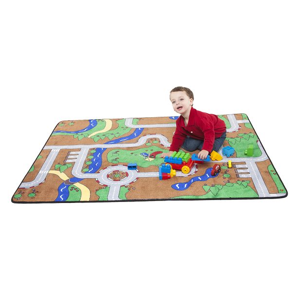 Tapis de jeu routier blocs de construction en polyamide, 4 x 6 pi