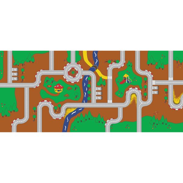Tapis de jeu routier blocs de construction en polyamide, 4 x 6 pi