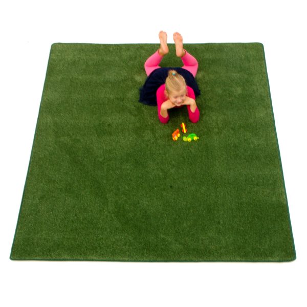 Tapis uni vert foncé en polyamide antidérapant, 71 x 101 po