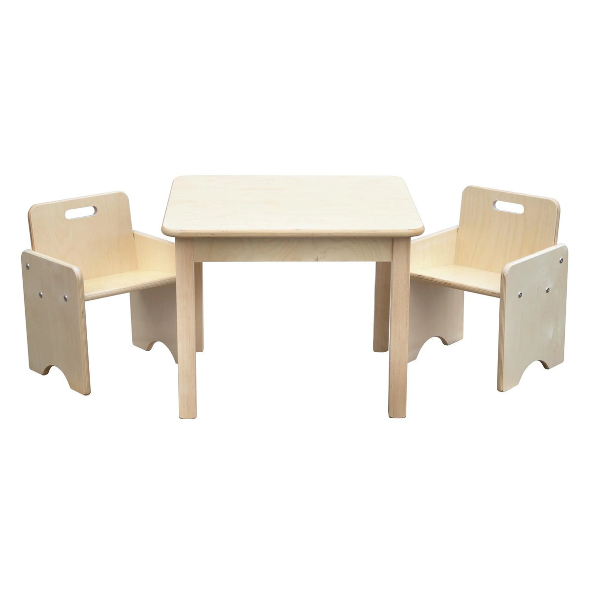 Table et 2 chaises en bois