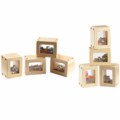 Wooden block set with beads (8 pcs)