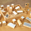 Set of 25 wooden blocks and mirrors