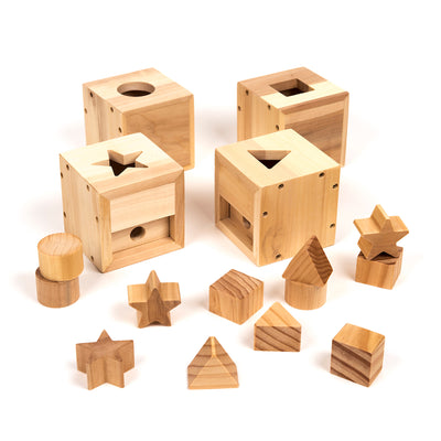 Wooden sorting container set (4 pcs)