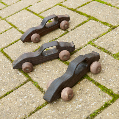 Wooden Racing Vehicle Set for Outdoors (10 pcs)