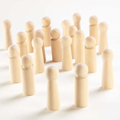 Natural Wooden Figures Set (20 pcs)