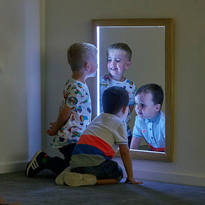 Rectangular illuminated mirror