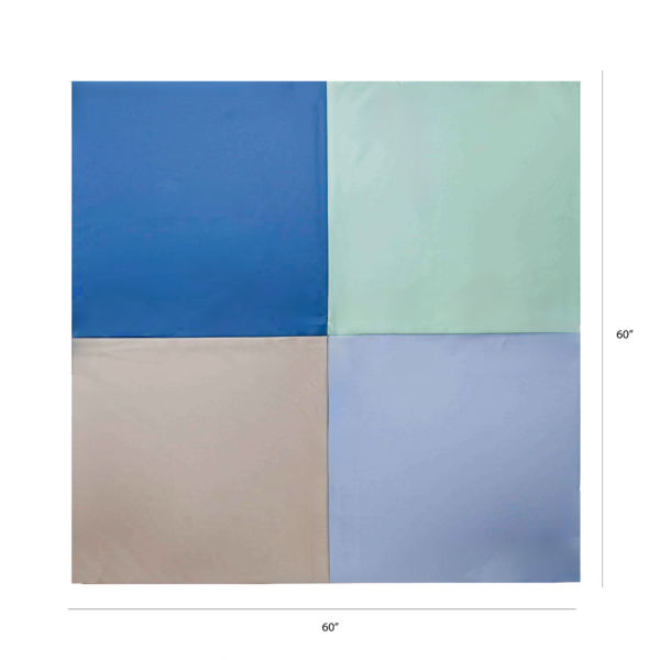 Tapis quatre carrés réversible en mousse et similicuir, 60 x 60 po
