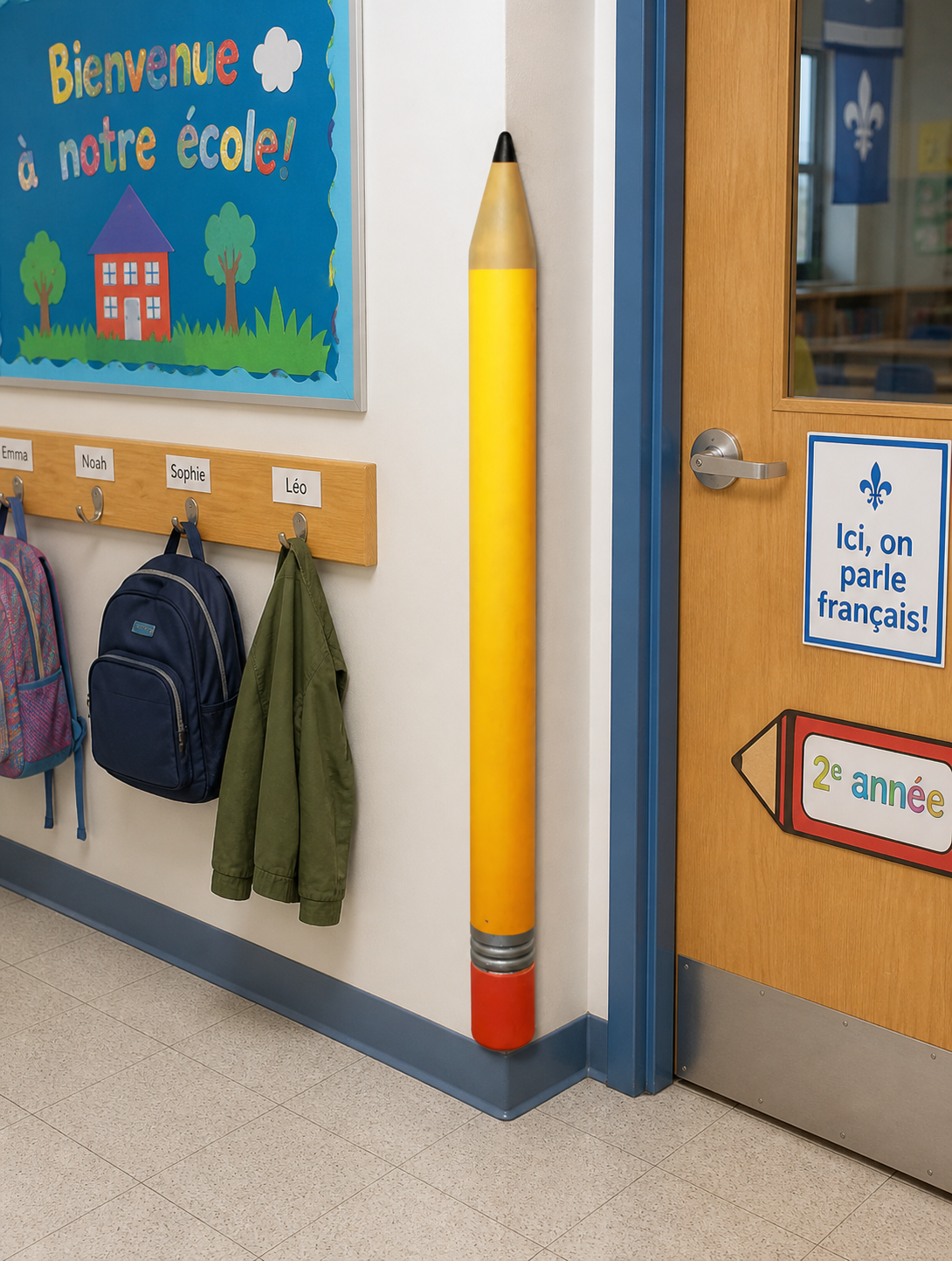 Protection d'arête crayon en classe