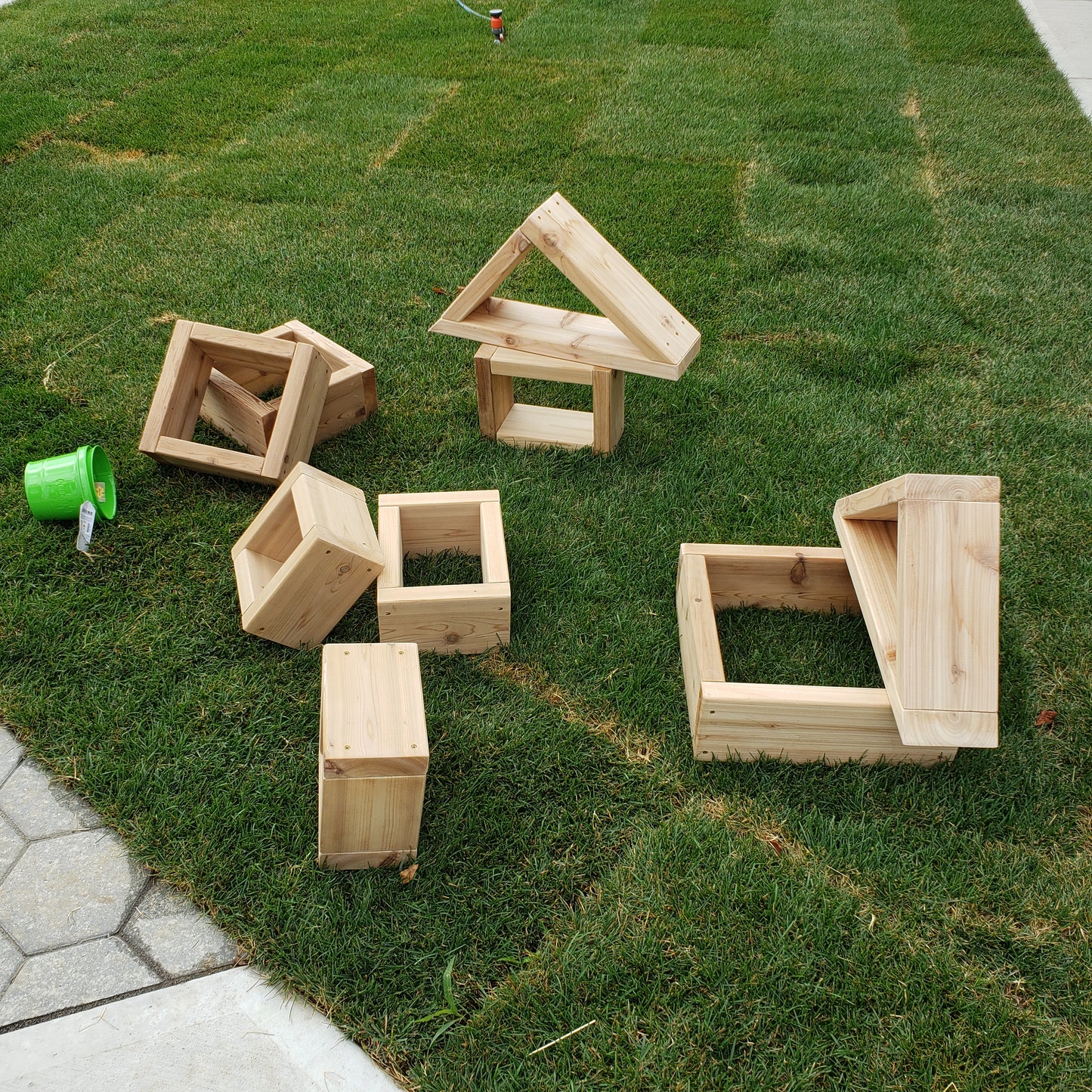 Ensemble de 9 blocs en bois