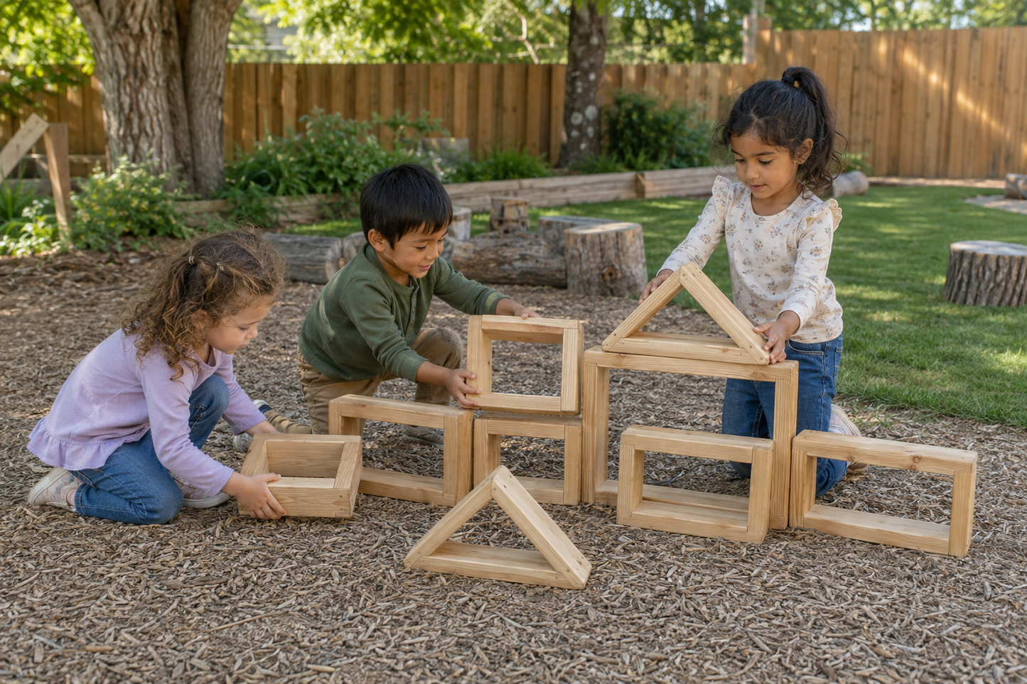 Ensemble de 9 blocs en bois