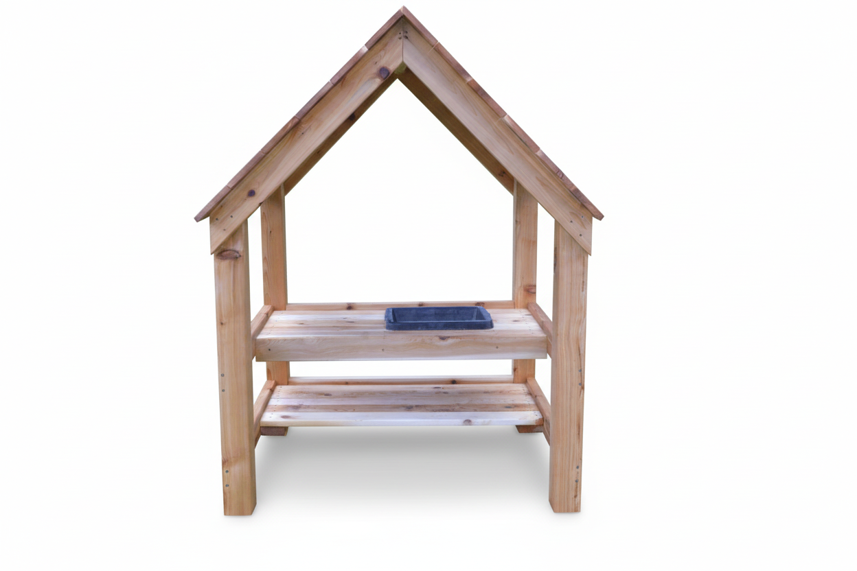 Outdoor kitchenette with roof