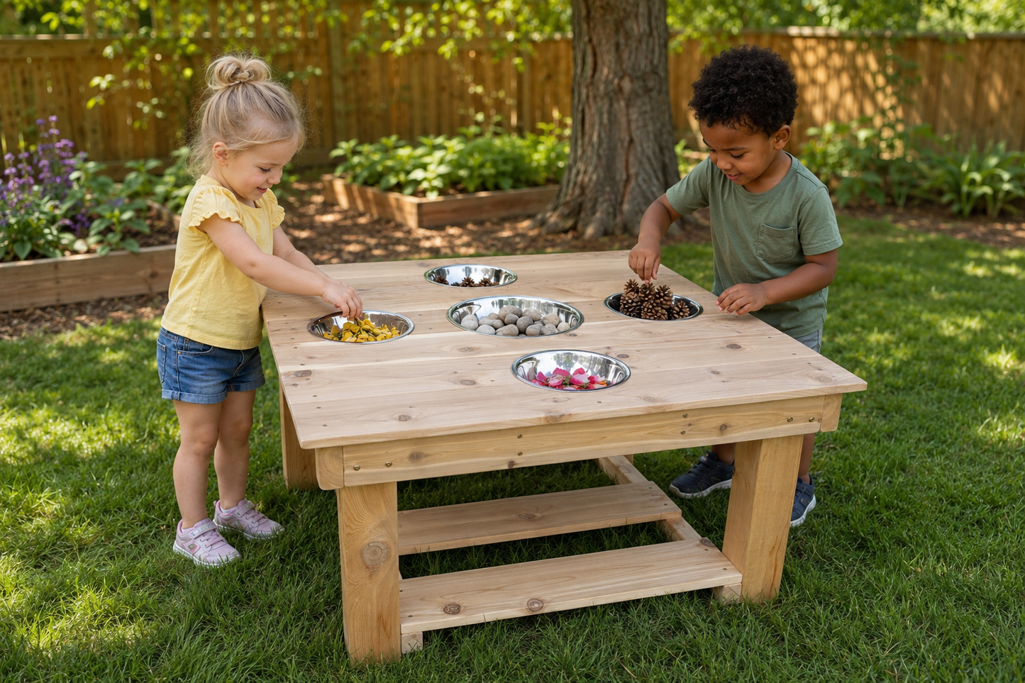 Outdoor table - 5 bowls
