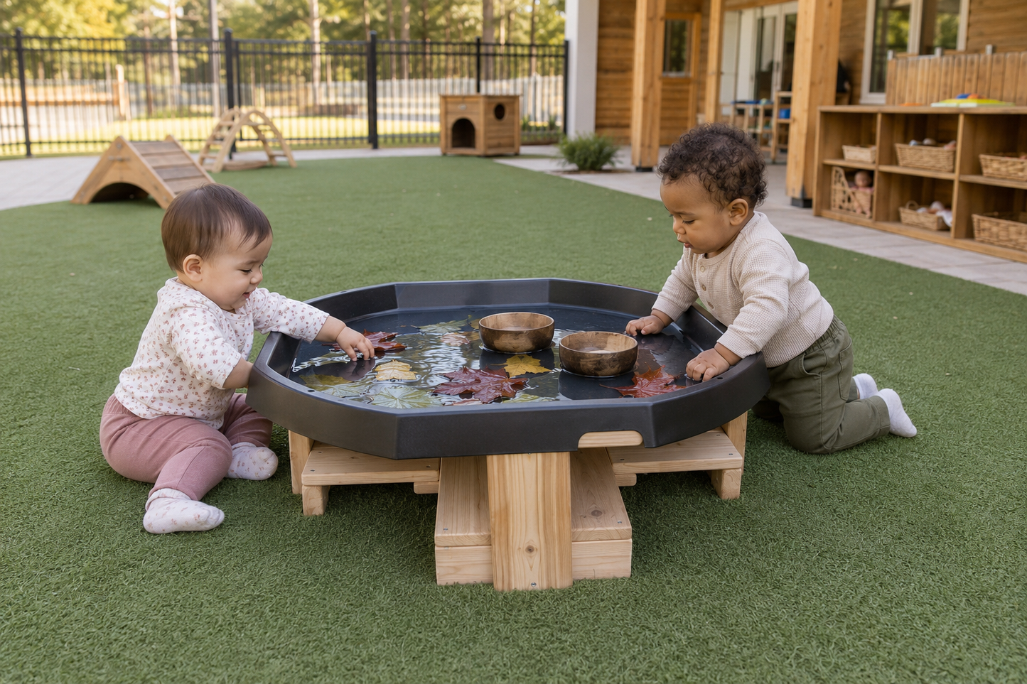 Tuff Tray et support en bois pour poupons