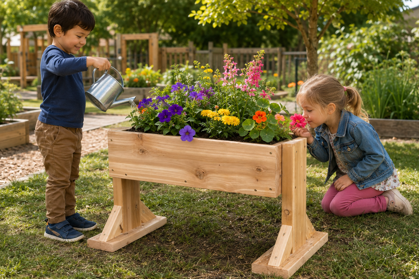 Jardin surélevé pour enfants