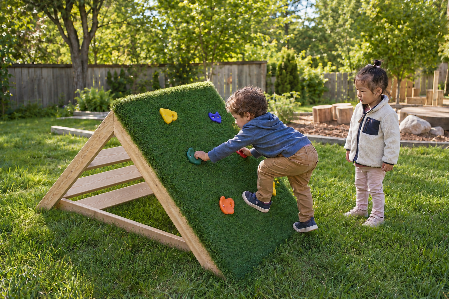 Mur d'Escalade Double-Face pour Tout-Petits