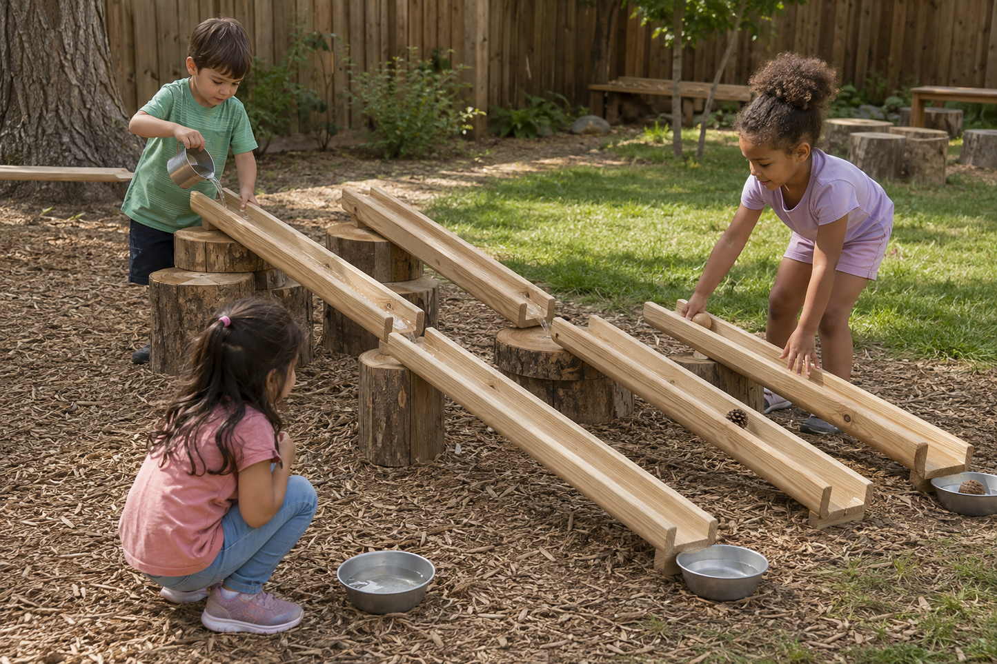 Canaux en bois pour tuff tray