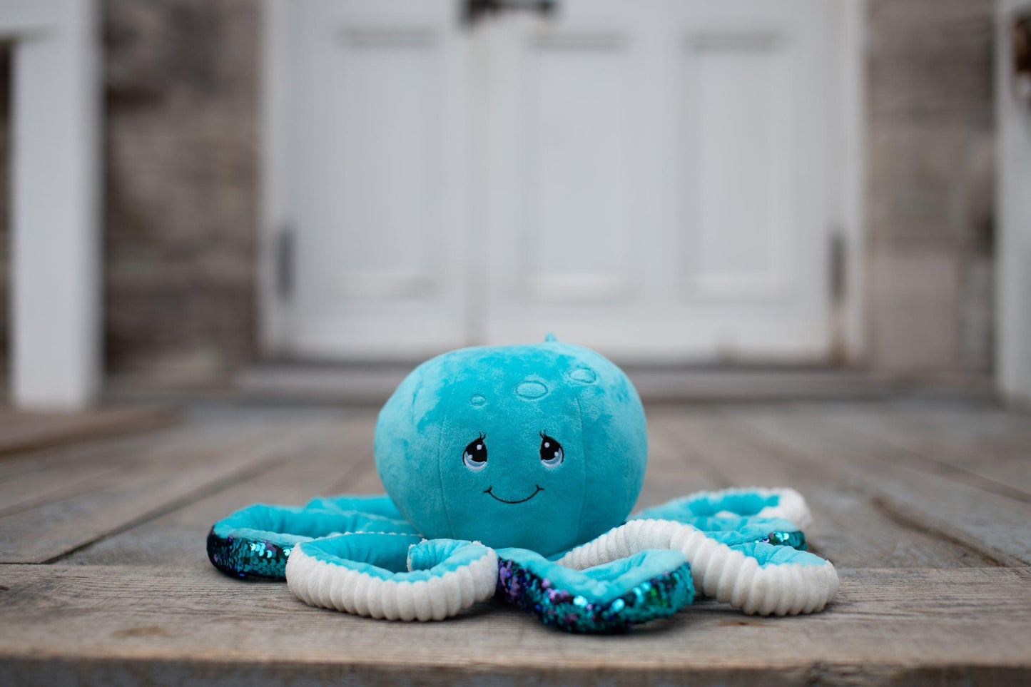 Pieuvre lestée Octa Blue dans les mains d'un enfant