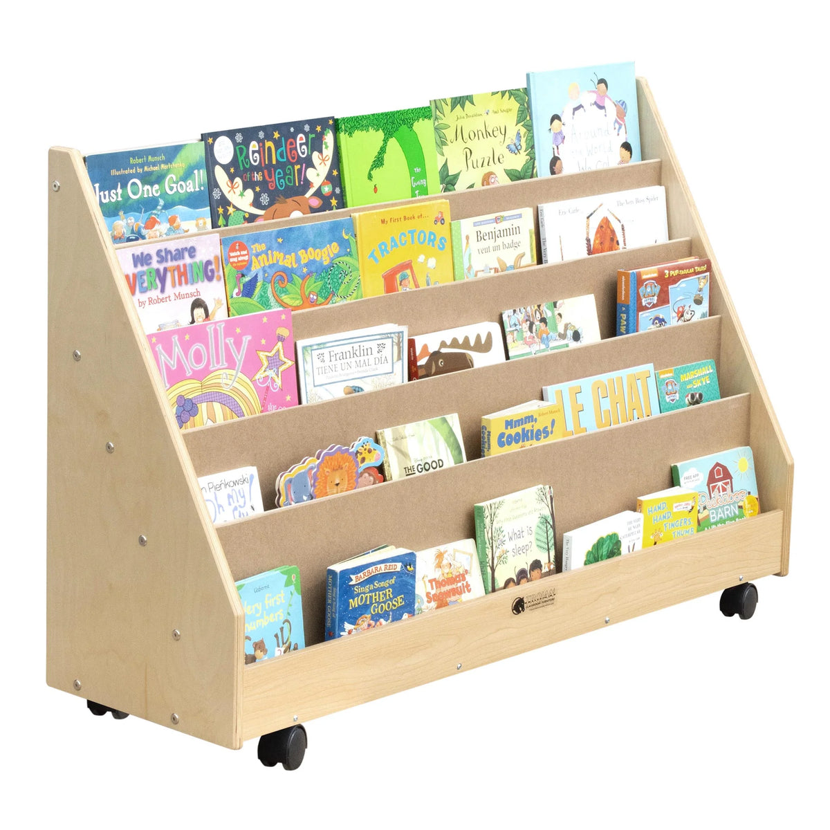 Présentoir à livres à 5 tablettes