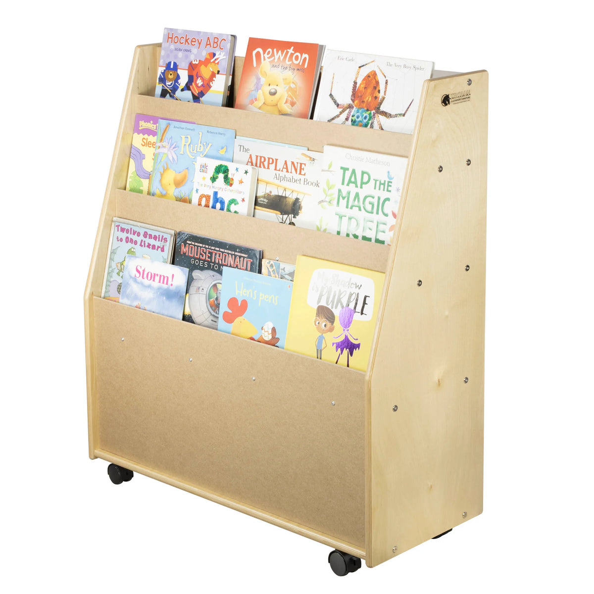 Bibliothèque mobile et rangement à 3 tablettes
