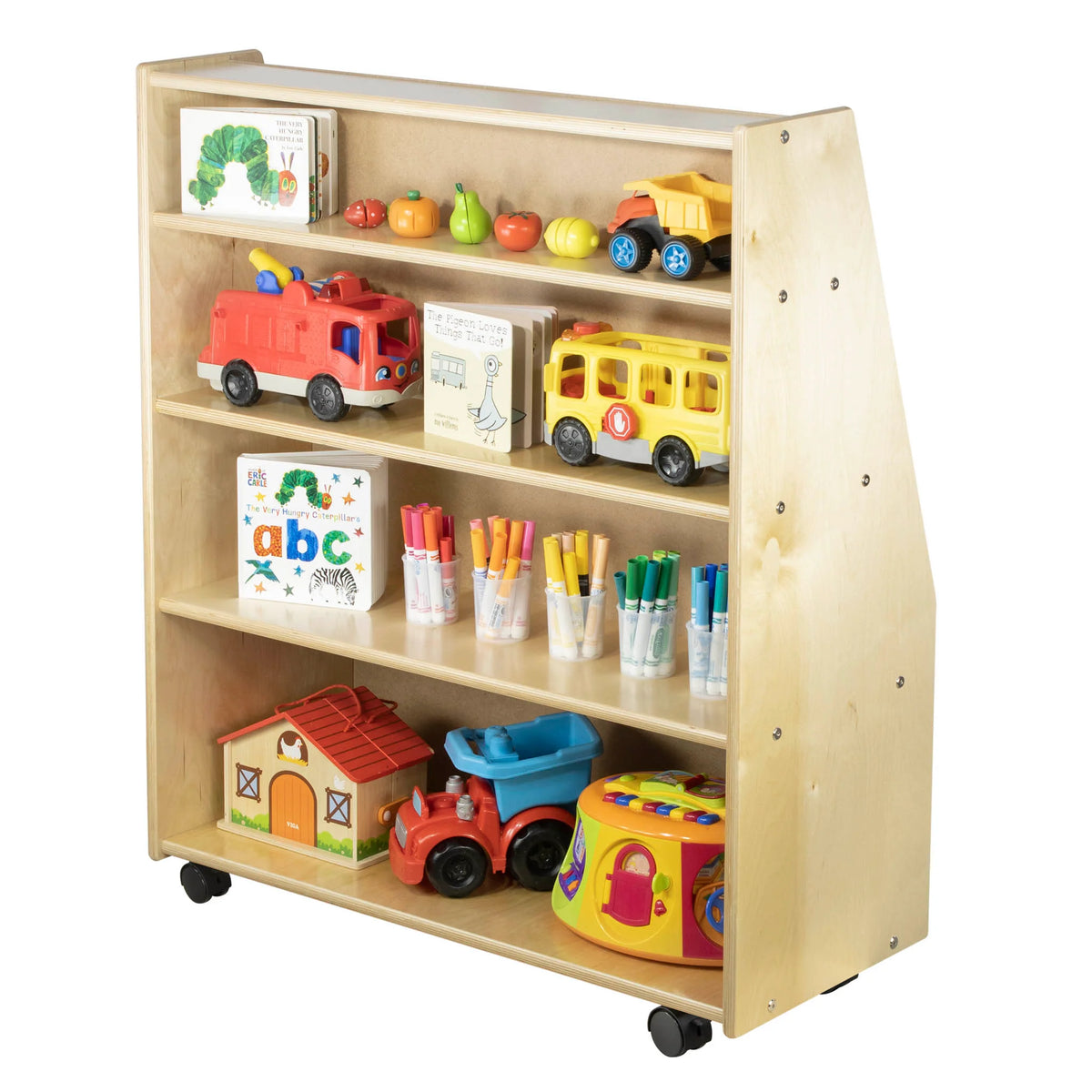 Bibliothèque mobile et rangement à 3 tablettes