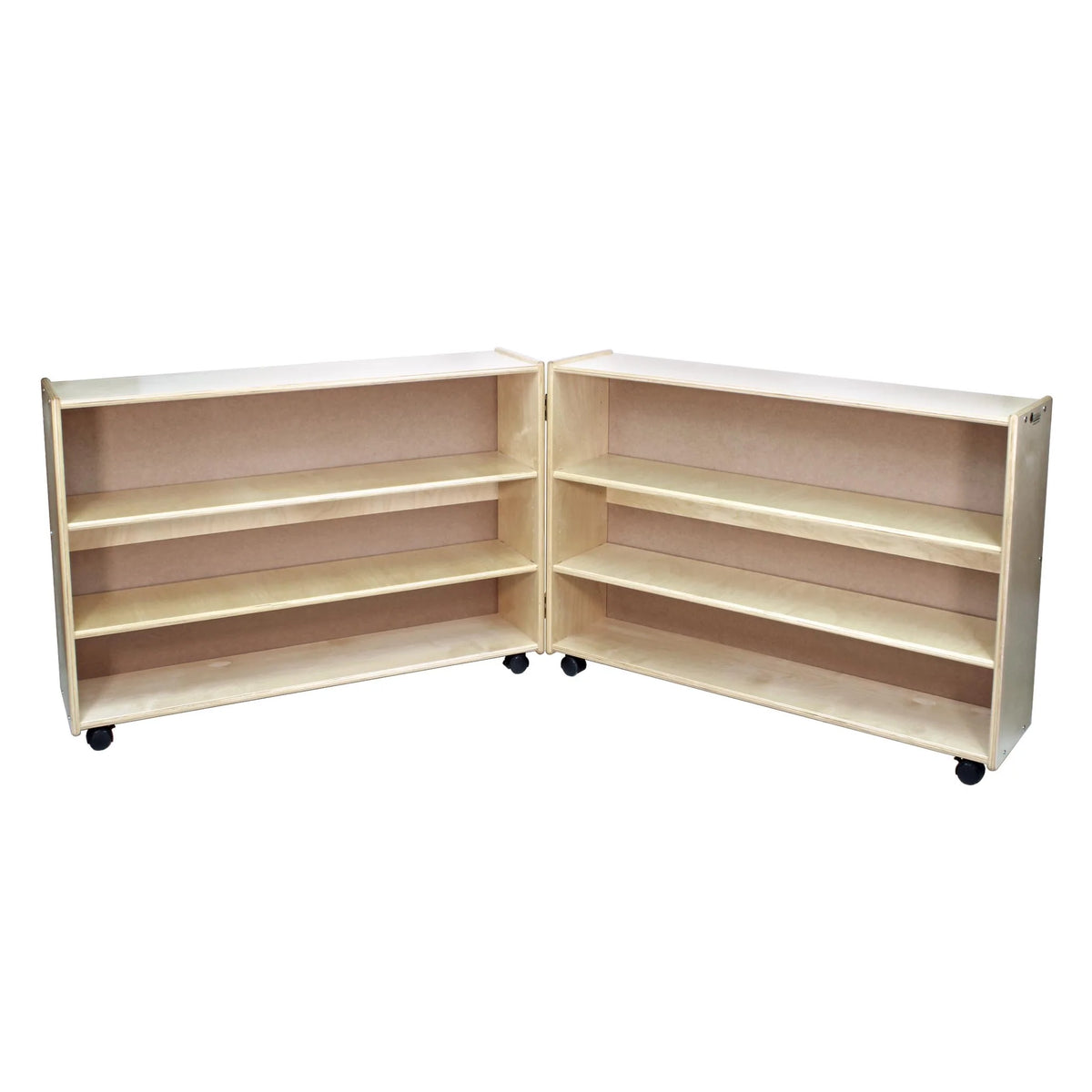 Étagère à 2 tablettes réglables — étroit haut — unité à charnières (2 faces)