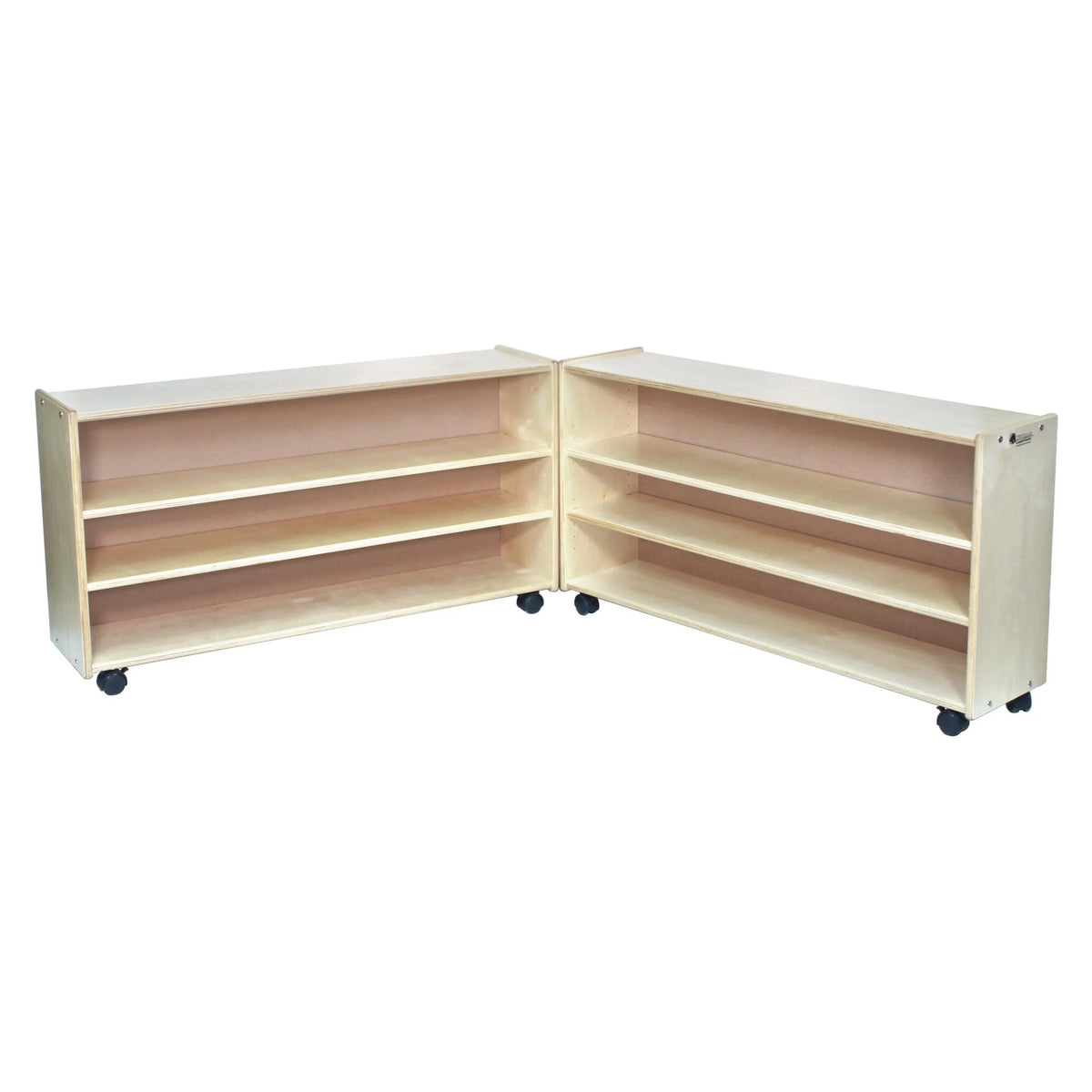 Étagère à 2 tablettes réglables — unité à charnières (2 faces)