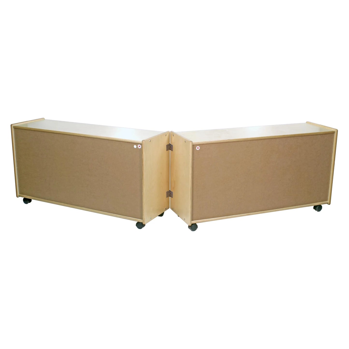 Étagère à 2 tablettes réglables — profond bas — unité à charnières (2 faces)