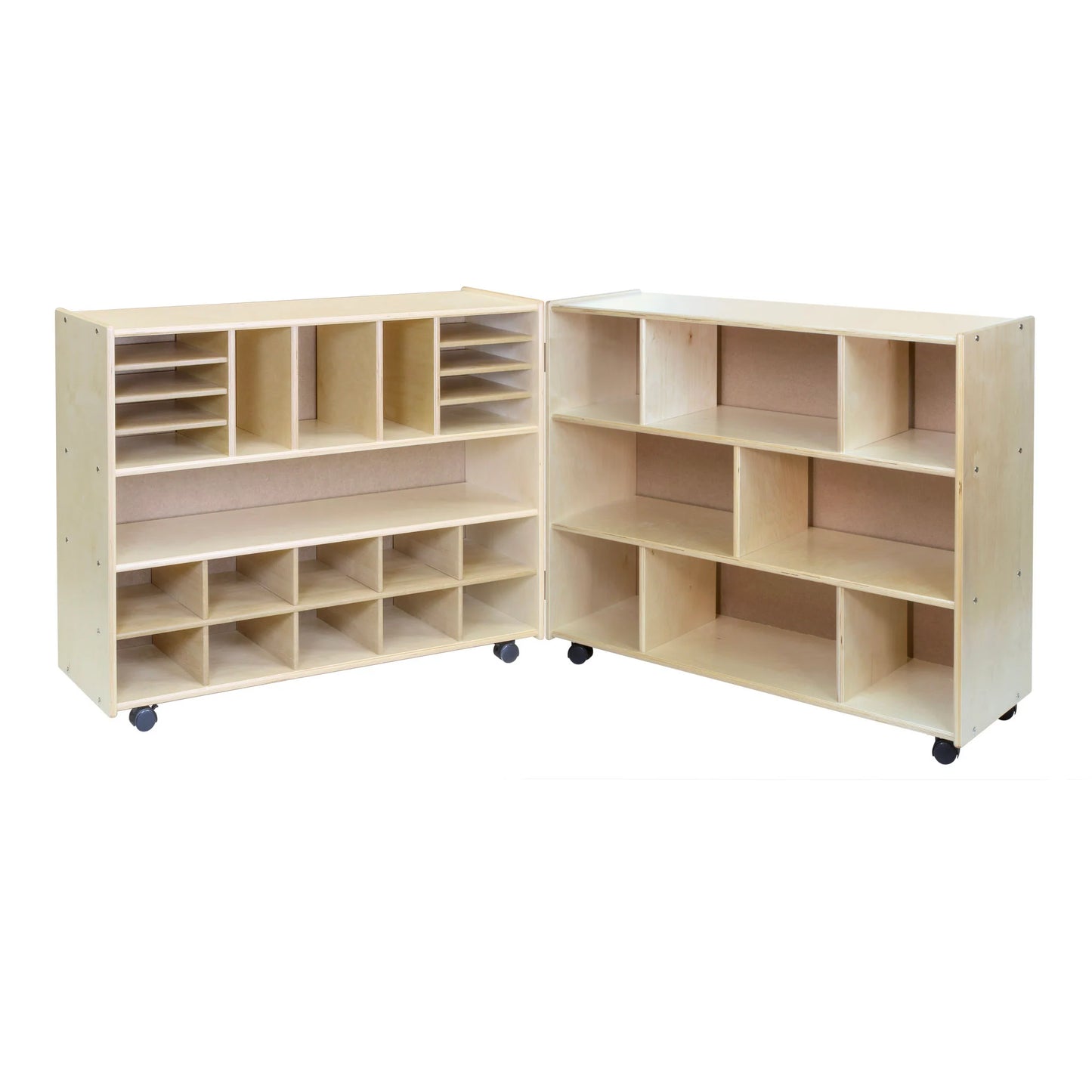 Meuble multi-rangement à charnières et rangement à blocs