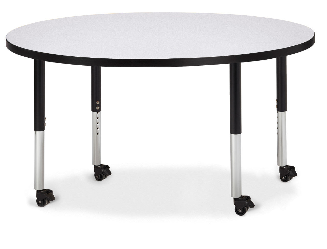 Table scolaire ronde à hauteur ajustable | 48"