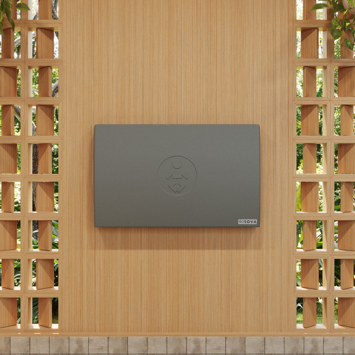 Table à langer murale Element gris foncé fermée, installée au mur