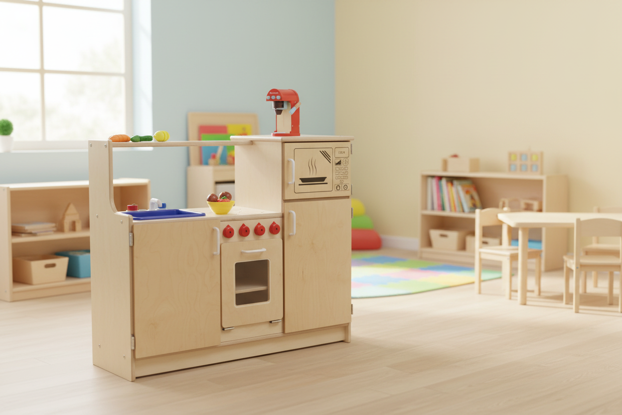 Cuisinette 4 en 1 en bois