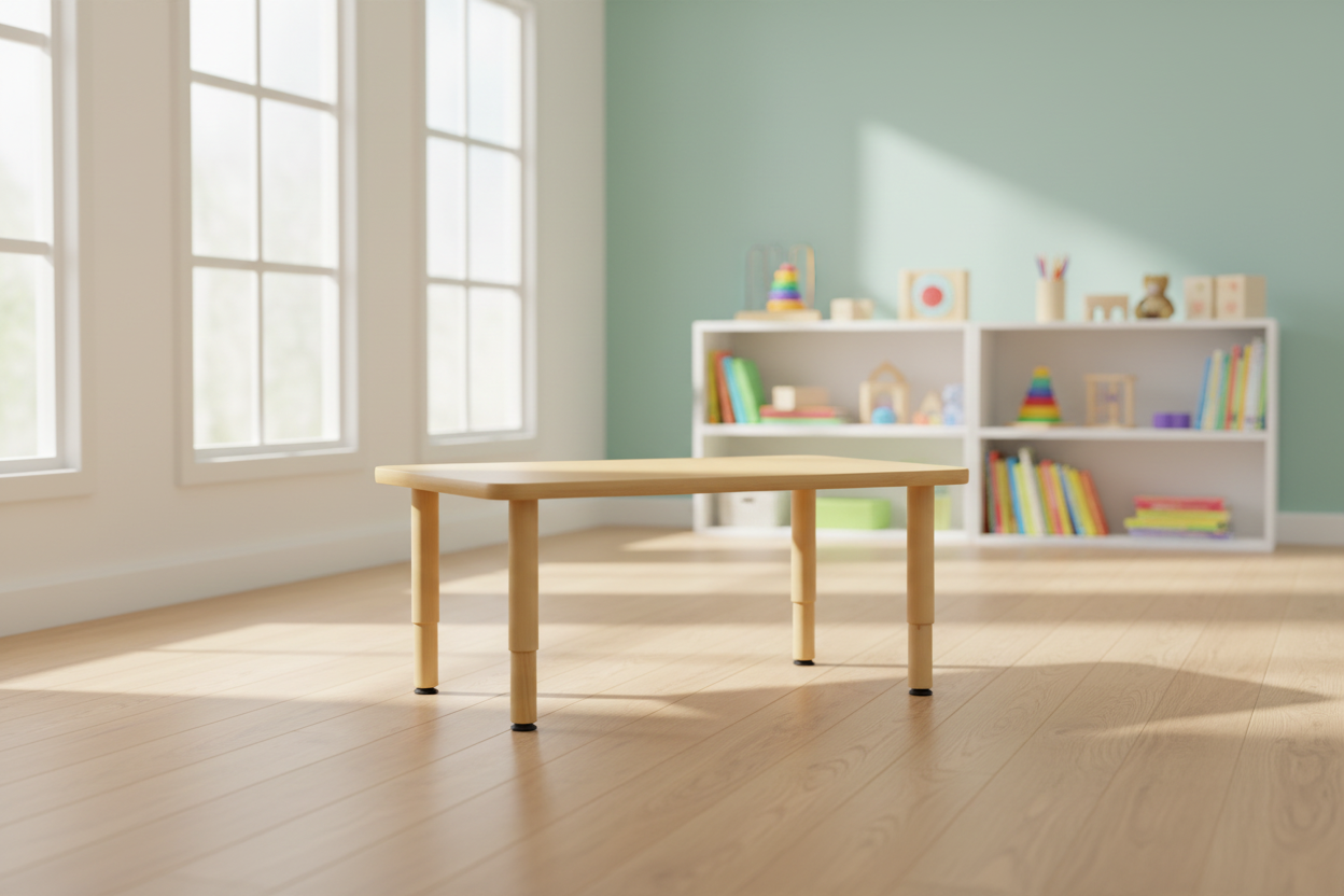 Table Environ Carrée – Robuste, ajustable et sécuritaire | MityBilt