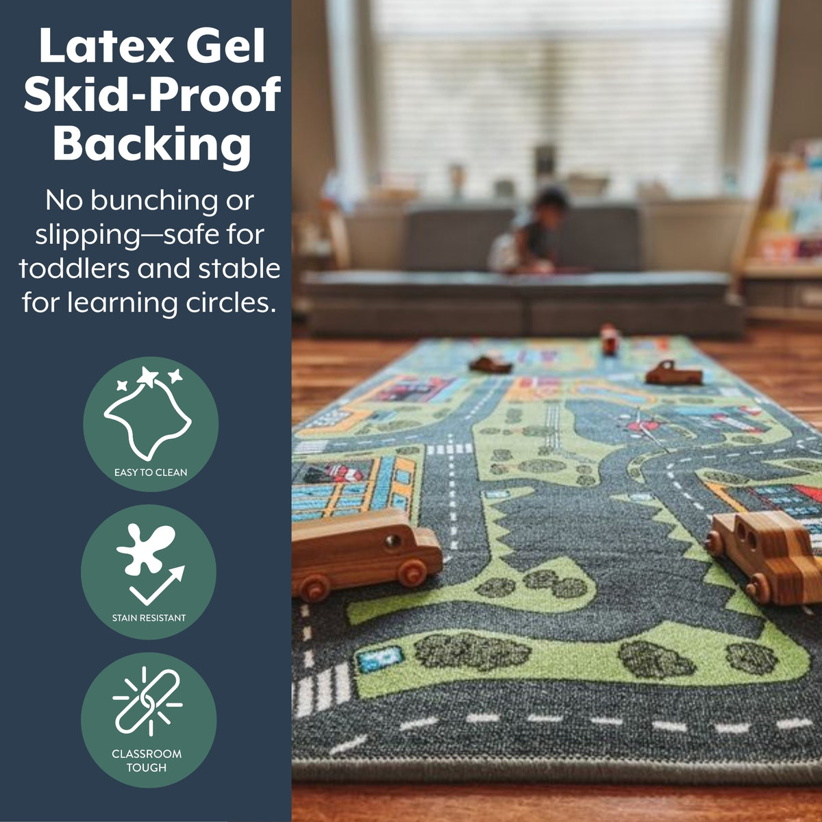 Tapis de jeu routier vie urbaine en polyamide antidérapant, 36 x 79 po