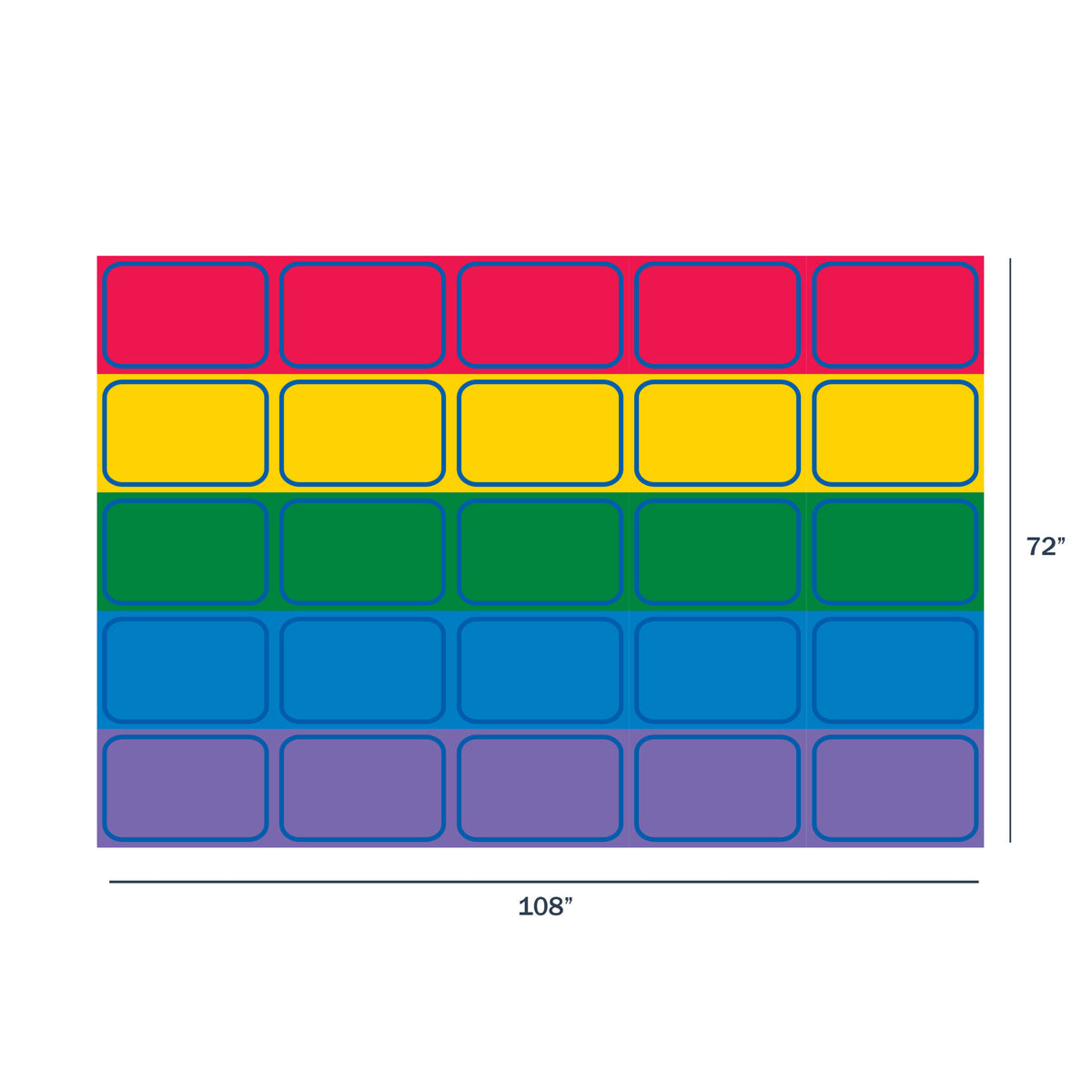 Tapis mosaïque arc-en-ciel en polyamide avec endos de feutre, 6 x 9 pi