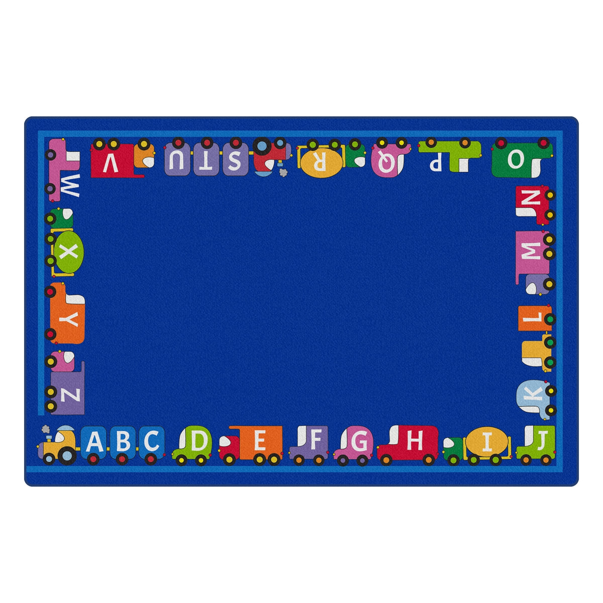Tapis alphabet de voitures multicolores en polyamide antidérapant, 6 x 9 pi