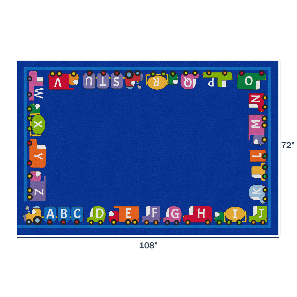 Tapis alphabet de voitures multicolores en polyamide antidérapant, 6 x 9 pi