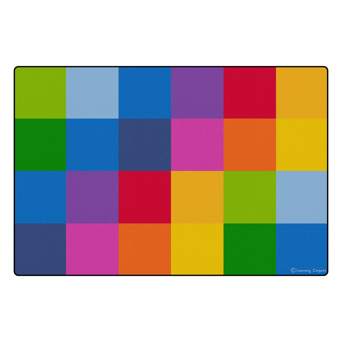 Tapis mosaïque arc-en-ciel en polyamide avec endos de feutre, 6 x 9 pi