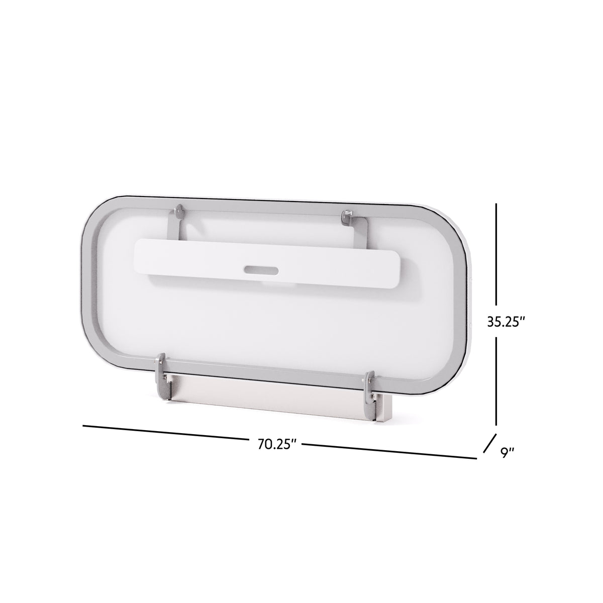Table à langer murale pour adultes Attend 70 po en inox fermée avec dimensions en pouces