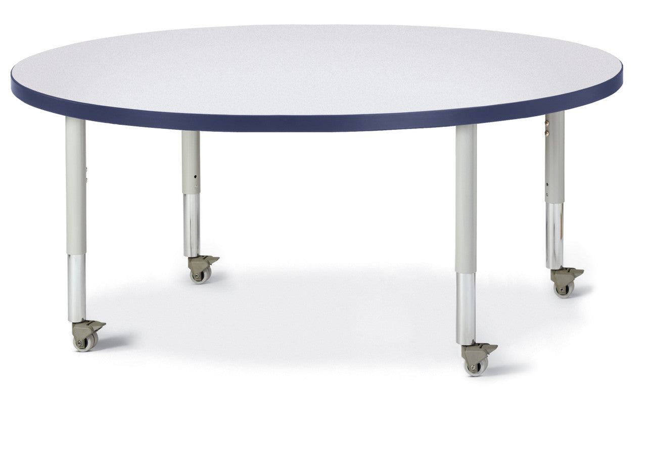 Table scolaire ronde à hauteur ajustable | 48"