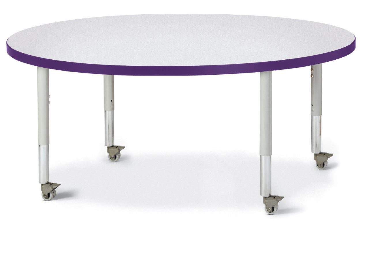 Table scolaire ronde à hauteur ajustable | 48"