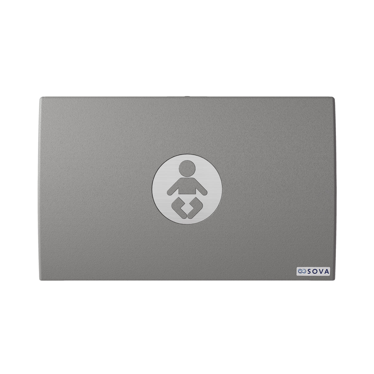 Table à langer murale Element XB avec dosseret inox gris foncé fermée, vue de face