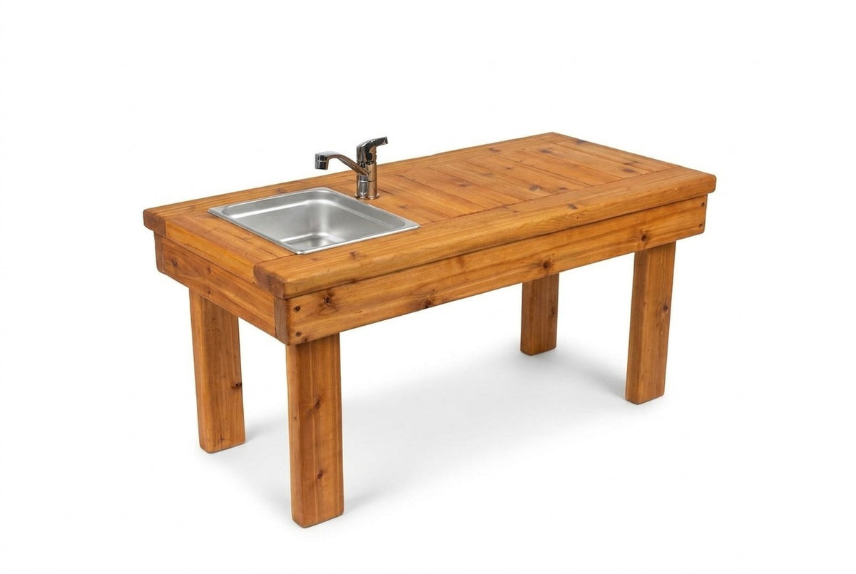 Cuisinette extérieure en cèdre Noble Wooden Toys à 1 évier en acier inoxydable