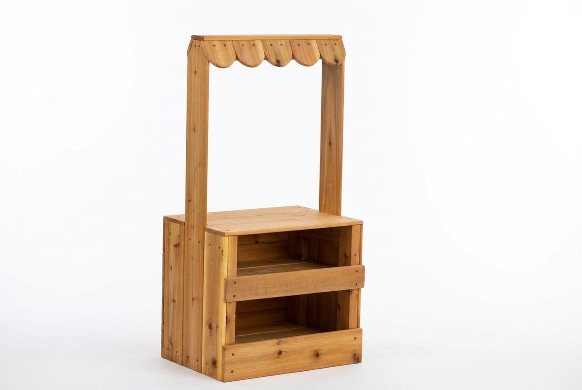 Kiosque de marché extérieur en cèdre Noble Wooden Toys pour jeu symbolique
