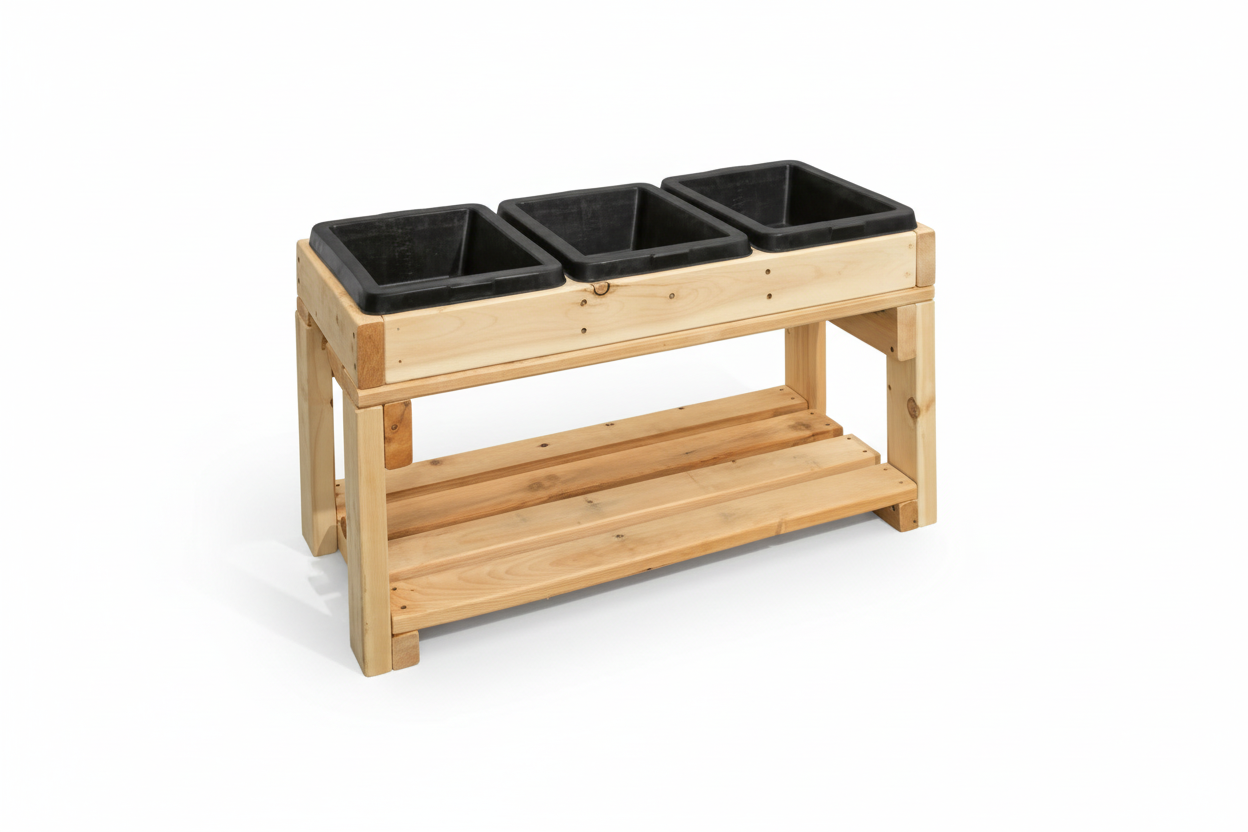 Three Compartment Outdoor Sensory Table for Infants