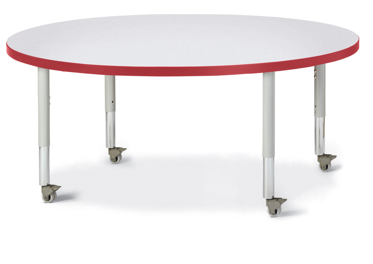 Table scolaire ronde à hauteur ajustable | 48"