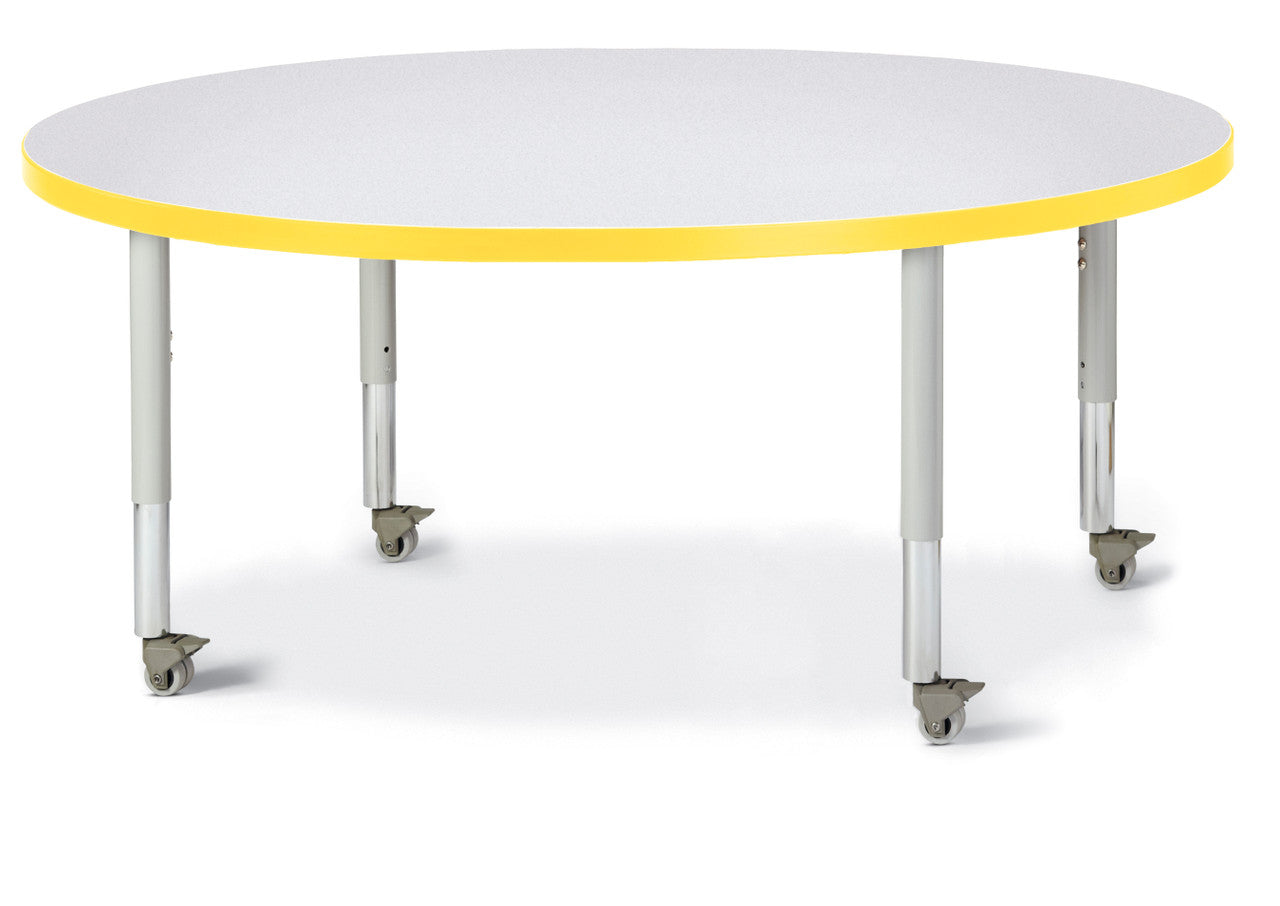 Table scolaire ronde à hauteur ajustable | 48"